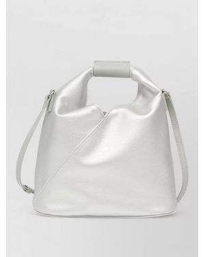MM6 by Maison Margiela Japanese Leather Bucket Shoulder Bag - Gray
