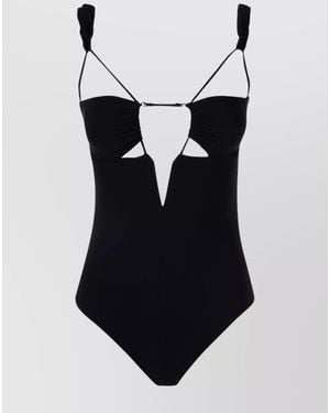 Nensi Dojaka Gathered One-Piece Swimsuit - Black