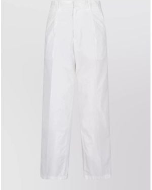 AURALEE Straight Shorts Belt Loops Back Pockets - White