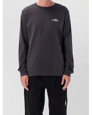 Patagonia Organic Cotton Logo Print Long Sleeve T Shirt - Blue