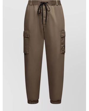 Moncler Cuffed Nylon Pants Khaki - Brown