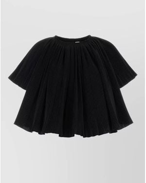 Co. Polyester Blend Cape Top Round Neck - Black