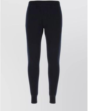 Prada Cashmere Ribbed Cuff Track Trousers - Blue
