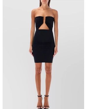 Rick Owens Nylon Strapless Cutout Mini Dress - Black