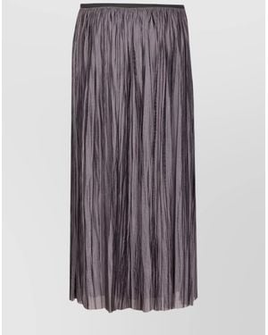 Roberto Collina Midi Pleated Skirt Sheer Overlay - Purple