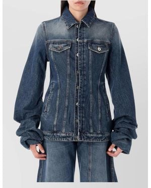 Jean Paul Gaultier Denim Fitted Jacket - Blue