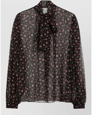 Dolce & Gabbana Chiffon Floral-Print Blouse - Black