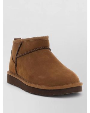 UGG Leather Ultra Mini Ankle Boots - Brown