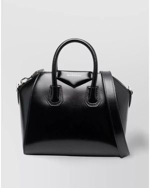 Givenchy Leather Bag With Handles And Detachable Strap - Black