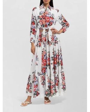 Dolce & Gabbana Floral Cotton Shirt Belted Waist - White