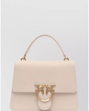 Pinko Bird Top Handle Tote Bag - Natural