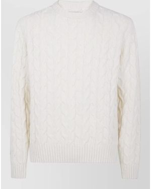 Arte' Fine-Knit Wool Jumper - White
