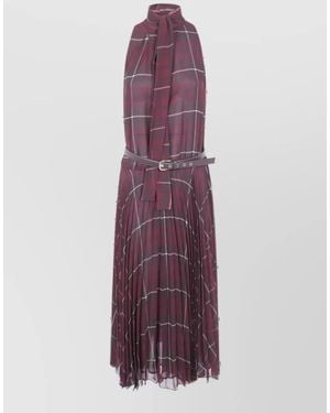 Max Mara Tartan Midi Dress - Purple
