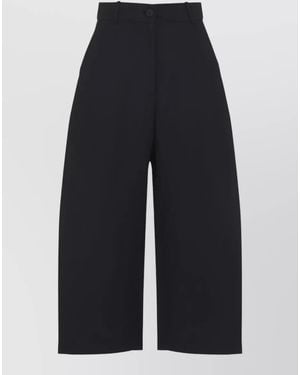 Studio Nicholson Cotton Cropped Wide-Leg Trousers - Blue