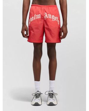Palm Angels Logo Swim Shorts - Red