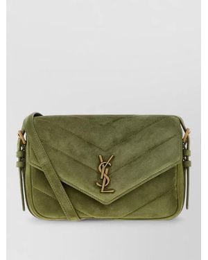 Saint Laurent Loulou Toy Suede Shoulder Bag - Green