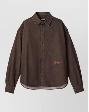 Jacquemus Denim Long-Sleeve Shirt - Brown