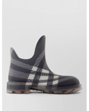 Burberry Marsh Low Ankle Boots Rubber Check - Grey