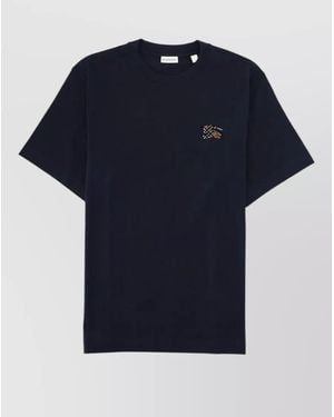 Burberry Cotton Crew Neck Short Sleeve T Shirt - Blue