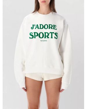 Sporty & Rich Graphic Cotton Crewneck Sweatshirt - White