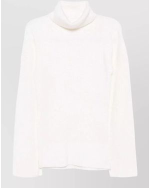 TOTEME Wool Turtleneck Jersey Relaxed Fit - White