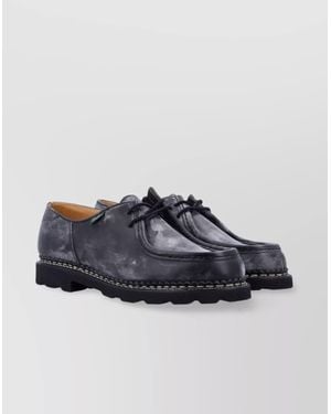 Paraboot Stitched Round Toe Brogues With Rubber Sole - Blue