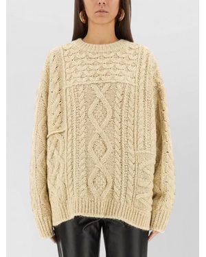 Isabel Marant Deottille Cable Knit Jumper Ribbed Cuffs Hem - Natural