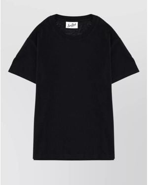 MC2 Saint Barth Cotton T Shirt Round Neck Short Sleeves - Black