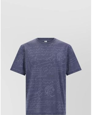 Berluti 'Written' Crew Neck T-Shirt - Blue