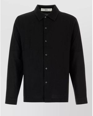 Séfr Crepe Sense Shirt Long Sleeves Cuffs - Black