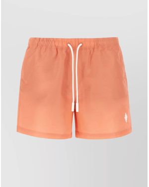 Marcelo Burlon Peach Polyester Swim Shorts - Pink