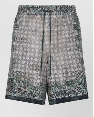Amiri Silk Printed Tailored Shorts - Grey