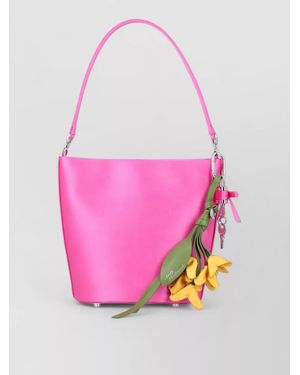 Self-Portrait The Bow Satin Shoulder Bag - Pink