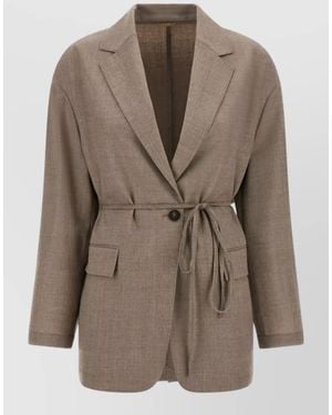 Brunello Cucinelli Tailored Suit Jacket Notch Lapel Pockets - Brown