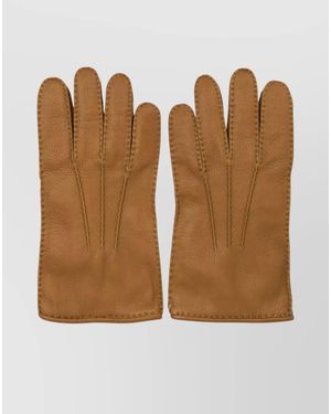 Restelli Leather Gloves - Brown
