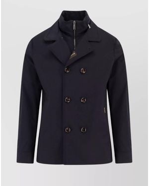 Moorer Double-Breasted Technical Blazer - Blue