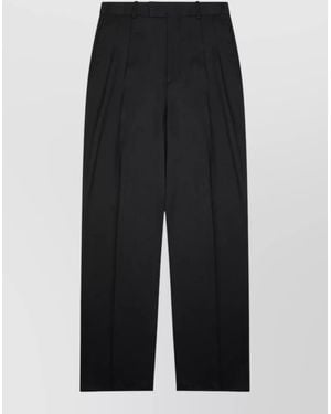 Bottega Veneta Silk Blend High Waist Tailored Trousers - Black