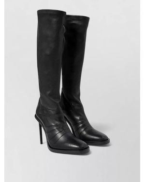 Ann Demeulemeester Nappa Stretch High Heel Knee Boots - Black