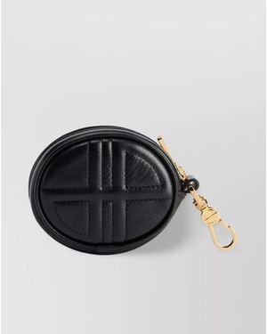 Patou Small Leather Clutch Hardware - Black