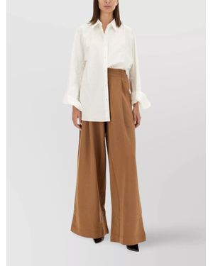 Dries Van Noten Cotton Regular-Fit Wide-Leg Trousers - White