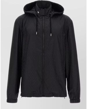 McQueen Skull Hooded Jacket Drawstring Hood - Black