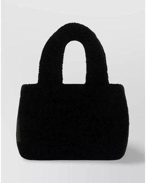 AMINA MUADDI Shearling Shoulder Bag - Black