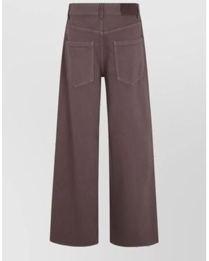Brunello Cucinelli Silk Wide-Leg Pants - Brown