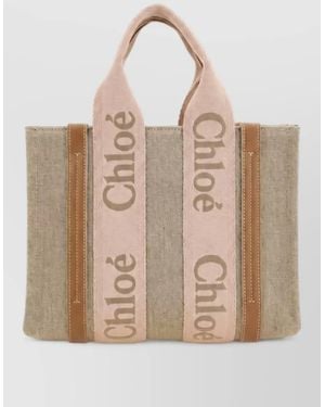 Chloé Woody Linen Tote Bag - Natural
