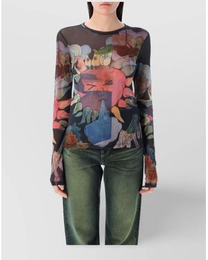 Our Legacy Graphic Sheer Mesh Top - Multicolor