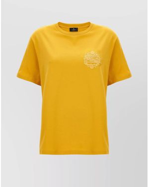 Etro Cotton Logo T-Shirt - Yellow