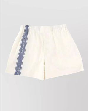 JW Anderson Stripe Detail Shorts Featuring Back Pocket - White