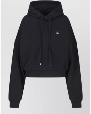 Vivienne Westwood Cropped Cotton Hoodie - Blue