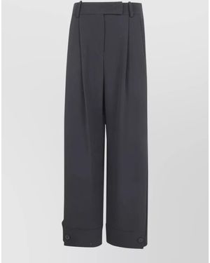 Giorgio Armani Silk Wide-Leg Trousers - Grey