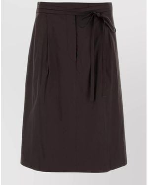 Prada Skirt Stretch Poplin Belt Loops - Black